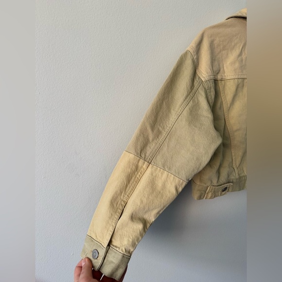 Jacket sand-colored patchwork denim by Pull & Bear, Size S, new with tag - Picture 13 of 16